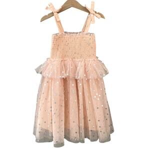 Cotton On Tulle Tutu Sleeveless Dress - Peach Polka Dots - 5